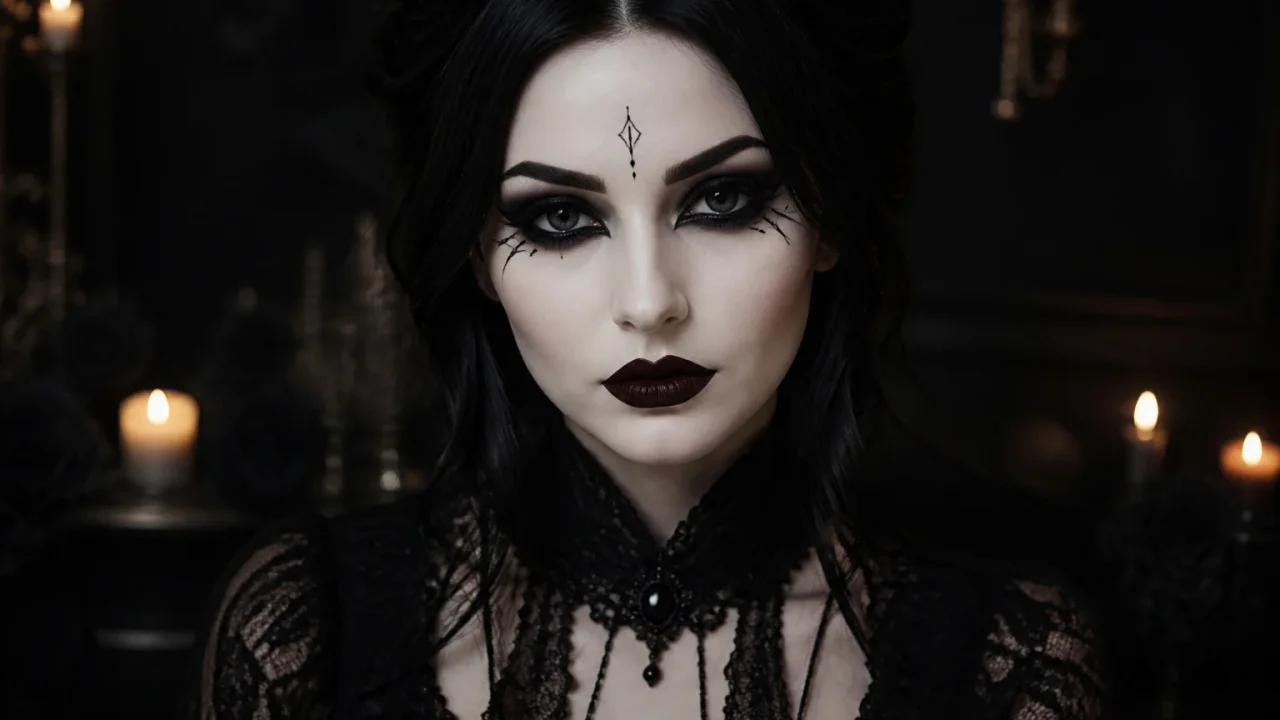 Maquillage gothique : teint, yeux et lèvres réussis